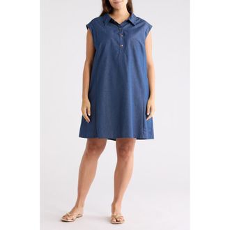 London Times Cap Sleeve A-Line Dress in Denim at Nordstrom Rack, Size 1 X