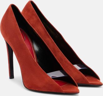 Valentino Garavani Revele suede peep-toe pumps