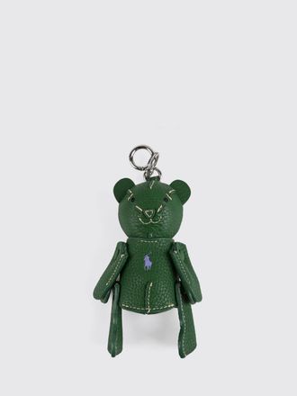 Polo Ralph Lauren Bear-Shaped Grained Leather Keychain with Pony Logo