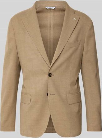 Manuel Ritz 2-Knopf-Sakko aus Schurwoll-Mix mit Pattentaschen in Taupe, Gr&ouml;&szlig;e 48