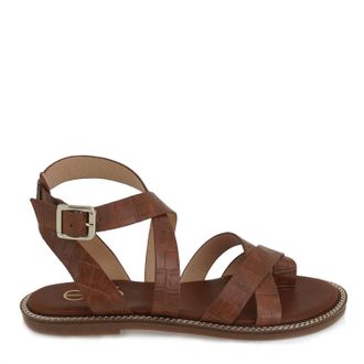 Ex&eacute; Womens Alexia-100 Flat Strappy Sandal In Tan