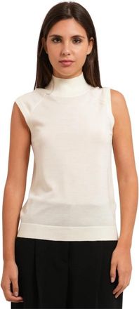 HUGO BOSS Mouwloze coltrui-trui - Dames - Tops zonder mouwen - Beige - S - Wol - Tops