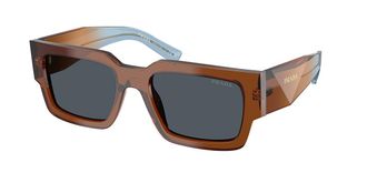 Prada PR B17SF Asian Fit 25F70B Mens Sunglasses Brown Size 55