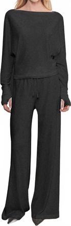 Enza Costa Cashmere Dolman Top In Charcoal