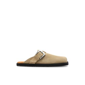 Maison Margiela Suede Tabi Cut-Out Slides - Dames - Slip ons - Beige - 39 EU - Leer - Schoenen