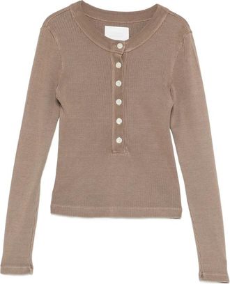 Citizens Of Humanity Varra Henley Ribbed-knit Top