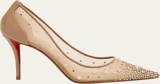 Christian Louboutin 80mm Miss Z Degrastra Embellished Mesh Pumps