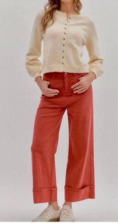Entro Wide Leg Pants In Rust