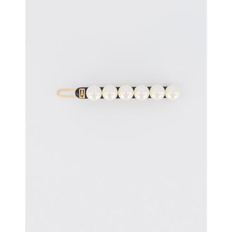 Alexandre de Paris Pearl side barette hair clip in Black at Nordstrom, Size Small