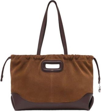 Maje Leather and suede Milpli tote bag in Camel/brown at Nordstrom, Size Medium