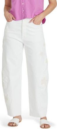 Free People Parker x Petunia Patchwork High Waist Wide Leg Jeans in White at Nordstrom Rack, Size 27