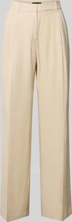 Zero Regular Fit Stoffhose mit Bundfalten in Sand, Gr&ouml;&szlig;e 42