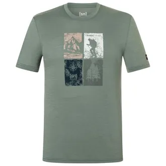 super.natural Go Hiking Tee Merinoshirt f&uuml;r Herren | oliv/gr&uuml;n