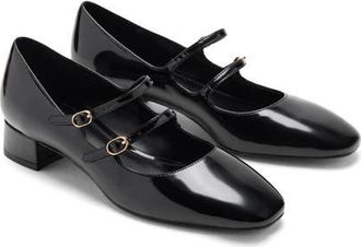 Mango Mary Jane Flat in Black at Nordstrom, Size 5Us