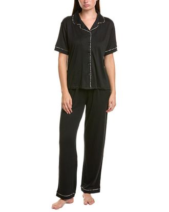 Flora Nikrooz Flora By Flora Nikrooz 2Pc Solid Knit Notch Short Slee