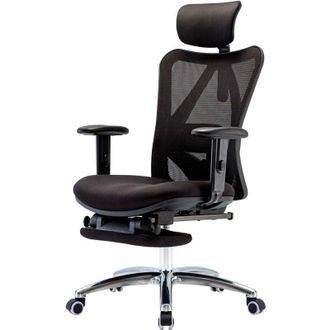 Hhg Hhg - Nunca Usado] Silla De Oficina 848, Silla De Escritorio, Ergon&oacute;mica, Apoyo Lumbar Regulable 150kg Cargable, Con Reposapi&eacute;s, Negra