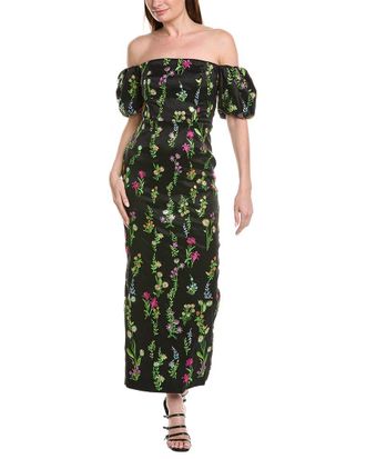 Milly Milly Nira Bloom Embroidery Off The Shoulder Maxi Dress