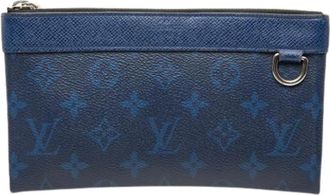 Louis Vuitton Pre-owned Pochette Discovery PM - Dames - Vintage Clutch - Blauw - ONE Size - Leer - Vintage