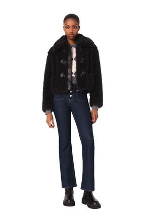 Maje Short curly coat in Anthracite Grey at Nordstrom, Size 42 Eu