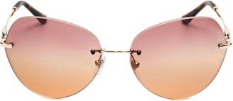 Bulgari Ladies Gold Tone Cat Eye Sunglasses 0BV6183-202387-3