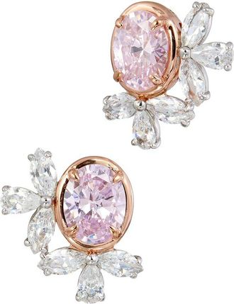 Savvy Cie Jewels Silver CZ Stud Earrings