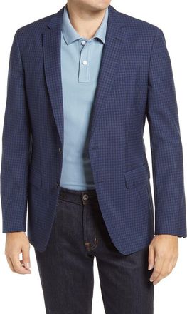 BOSS Hartlay Trim Fit Check Wool Sport Coat in Navy at Nordstrom Rack, Size 38 Regular