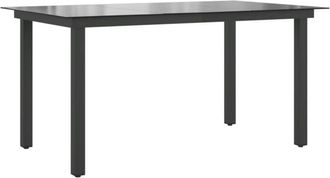 vidaXL Vidaxl - Garden Table Black 150x90x74 cm Aluminium and Glass
