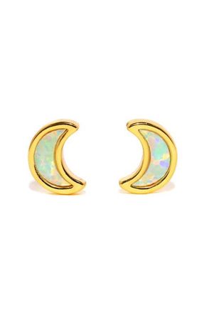 Girls Crew Mini Moon Stud Earrings in Gold at Nordstrom