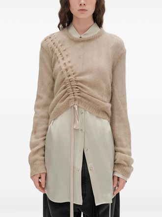 Ann Demeulemeester Zinaida sweater - women - Mohair/Silk - M - Neutrals