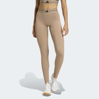 adidas Trainingstights ADIDAS PERFORMANCE HYG 1/1 L, Damen, Gr. XXL, N-Gr, chalky braun, Obermaterial: 85% Polyester, 15% Elasthan, Hosen Trainingstights