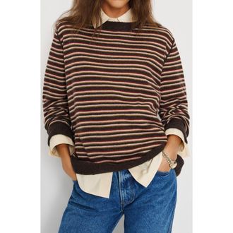 Reformation Stripe Cashmere Sweater in Compost Multi Stripe at Nordstrom, Size X-Small