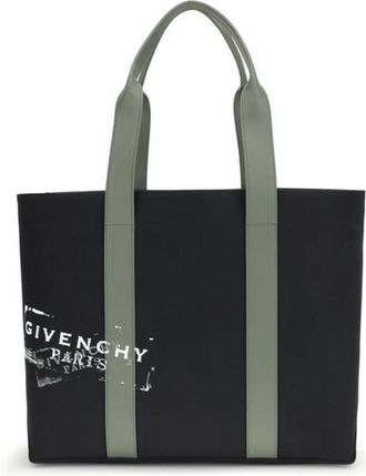 Givenchy Katoenen Handtas met Handvatten en Ritssluiting - Heren - Shoppers - Zwart - ONE Size - Katoen - Tassen