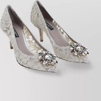 Dolce & Gabbana lace pumps crystal embellishment stiletto heel