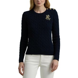 Ralph Lauren Trui met ronde hals en kabeltricot MONTIVA