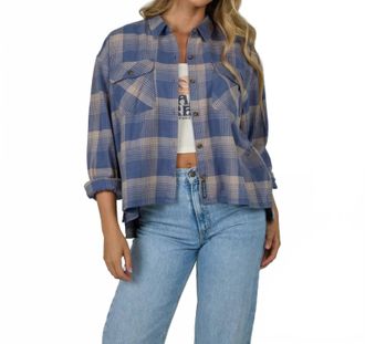 Salty Crew Nomad Flannel Shirt In Dusty Blue