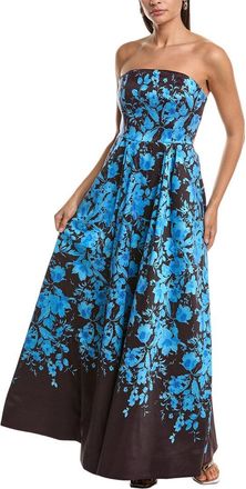 Milly Winona Flower Strapless Maxi Dress