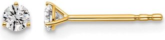 Diamond2Deal 14k Yellow Gold 1/7 ct Round Lab Grown Diamond Stud Earrings VS Clarity, G-H Color