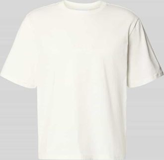 Review T-Shirt mit Rundhalsausschnitt und Logo-Stitching in Offwhite, Gr&ouml;&szlig;e XXL