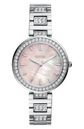 Fossil Karli Three Hand Quartz Bracelet Watch, 32mm in Silver at Nordstrom Rack