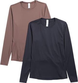 Yogalicious Zenly Zena Assorted 2-Pack T-Shirts in Classic Brown/Black at Nordstrom Rack, Size X-Small