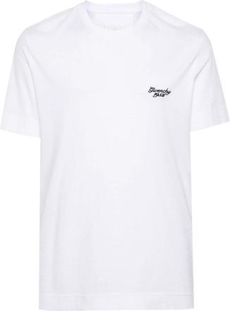 Givenchy T-shirt met logo-borduursel - Heren - T-shirts - Wit - XL - Katoen - Tops