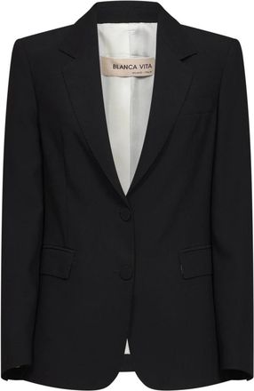 Blanca Vita Gavera 3024Onice Jas - Dames - Blazers - Zwart - S - Leer - Jassen