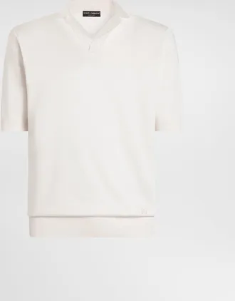Dolce & Gabbana Silk Knit Polo Shirt - Man Sweaters And Cardigans White 48