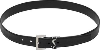 Saint Laurent Cassandre Riem - Dames - Riemen - Zwart - 75 CM - Leer - Accessoires