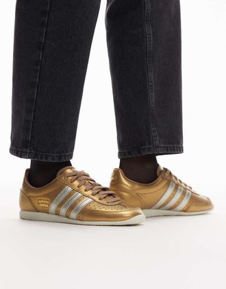adidas Originals Japan - Sneakers color oro con strisce argento metallizzato-Marrone