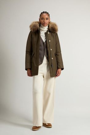 Woolrich donna Arctic Parka in Ramar Cloth con pelliccia removibile Verde Taglia XXL