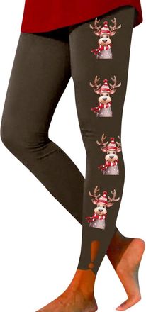 Generic Christmas Leggings for Women High Waisted Legging Xmas Printed Tights Womens Christmas Outfits UK Ladies Stretch Pant Yoga Pants Plus Size Leggings Wo