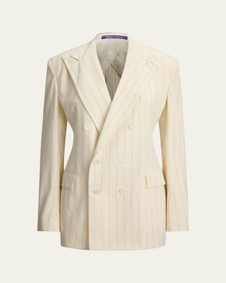 Ralph Lauren Collection Widestripe Double-Breasted Blazer Jacket