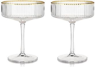Viski Meridian Crystal Coupe Glasses Set of 2 in Clear at Nordstrom