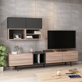 Homemania Homemania - Parete attrezzata Diany 195 rovere antracite